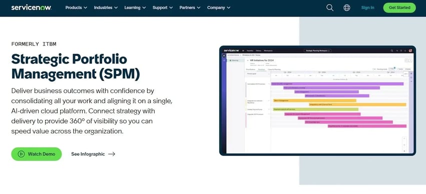ServiceNow SPM - strategic portfolio management with deep IT governance