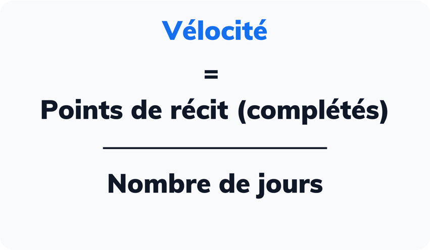 calcul de la vélocité de développement avec le nombre de points de récit réalisés sur plusieurs jours